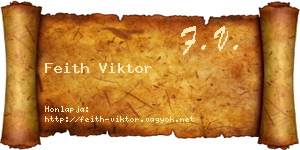 Feith Viktor névjegykártya